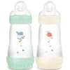MAM Lot de 2 Biberons Anti-coliques Easy Start Menthe et Coton - 260 ml