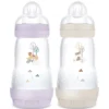 MAM Lot de 2 Biberons Anti-coliques Easy Start Lilas et Sable - 260 ml