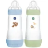 MAM Lot de 2 Biberons Anti-coliques Easy Océan et Vert - 320 ml