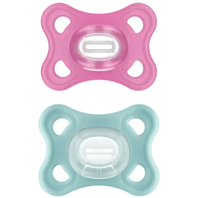 MAM Lot de 2 Sucettes Comfort Silicone Rose - 2/12 Mois