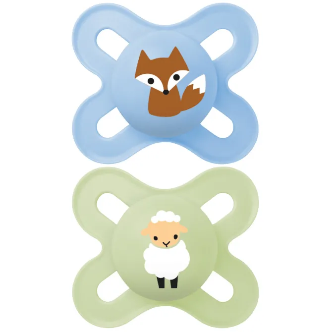 MAM Lot de 2 Sucettes Original Naissance Renard et Mouton - 0/2 Mois