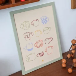 Ma petite vie Affiche Les Tasses - 40 x 30 cm