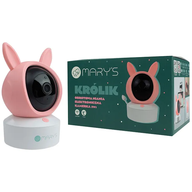 mary's Ecoute-bébé Wi-Fi Caméra 2-en-1 - Pink Rabbit