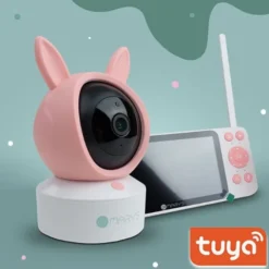 mary's Ecoute-bébé Wi-Fi Caméra 2-en-1 - Pink Rabbit