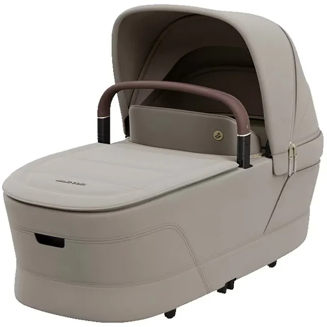 Maxi-Cosi Poussette Trio Fame Cabin - Siège Auto Coral Slide Pro i-Size Groupe 0+ - Nacelle Fame Cabin - Sangle de Transport Coral Slide Pro - Adaptateur Fame Coral Slide Pro - Saphire Sand