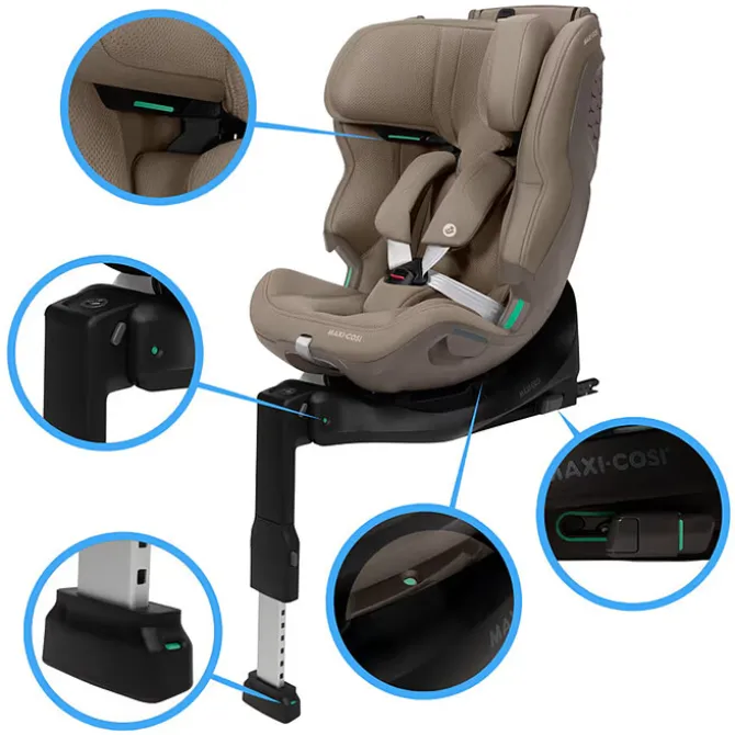 Maxi-Cosi Siège Auto Emerald 360 Plus i-Size Groupe 0/1/2/3 - Authentic Truffle