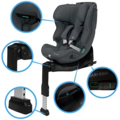 Maxi-Cosi Siège Auto Emerald 360 Plus i-Size Groupe 0/1/2/3 - Authentic Graphite
