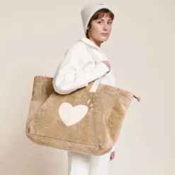 émoi émoi Cabas Coeur en Moumoute - Beige