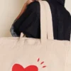 émoi émoi Cabas Coeur en Moumoute - Crème