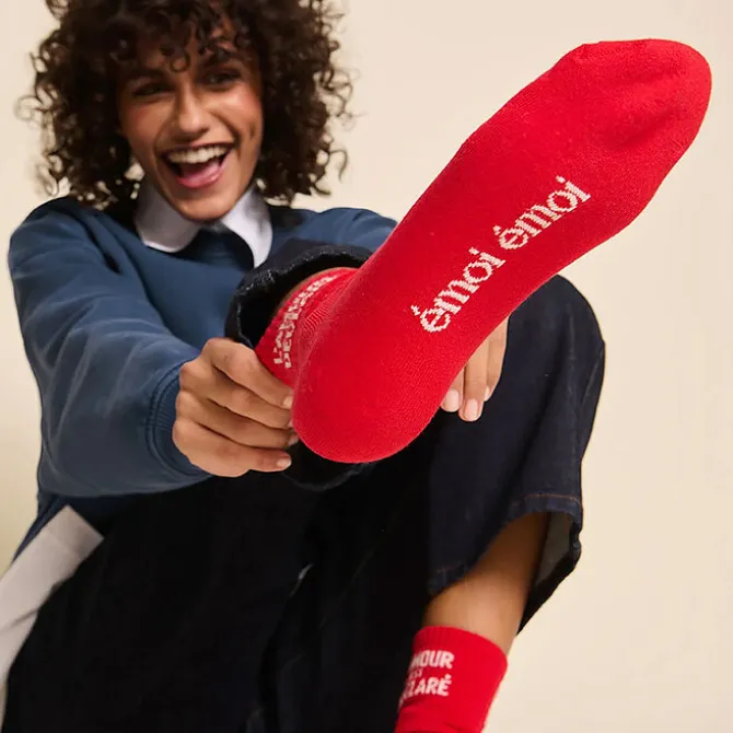 émoi émoi Chaussettes L'Amour est Déclaré Rouge - 36/41