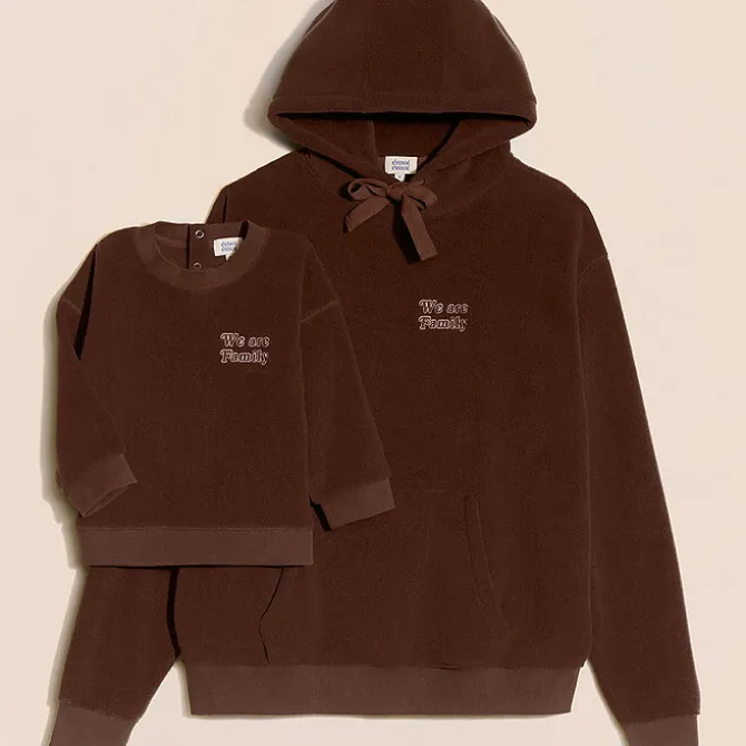 émoi émoi Hoodie Polaire Recyclée We Are Family Chocolat - XL