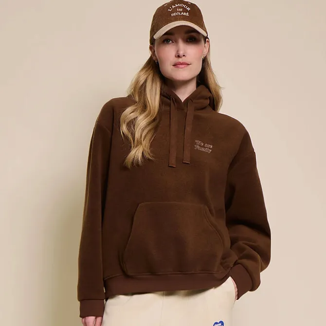 émoi émoi Hoodie Polaire Recyclée We Are Family Chocolat - M