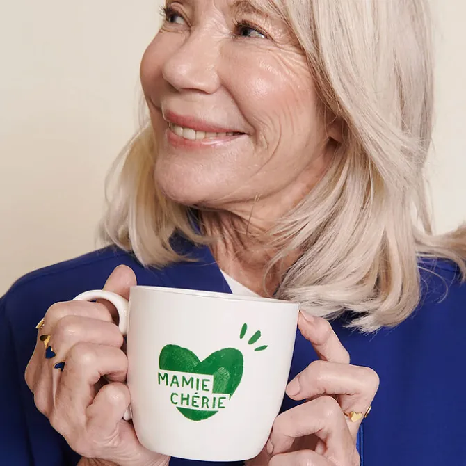 émoi émoi Mug Coeur Vert Sapin - Mamie Chérie