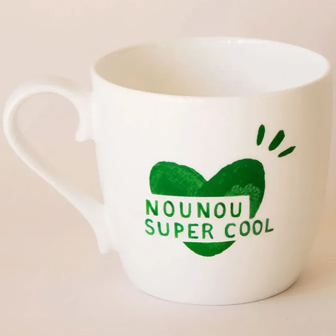 émoi émoi Mug Coeur Vert Sapin - Nounou Super Cool