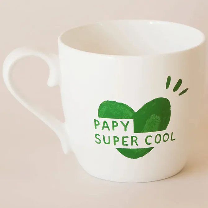 émoi émoi Mug Coeur Vert Sapin - Papy Super Cool