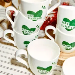 émoi émoi Mug Coeur Vert Sapin - Papy Super Cool