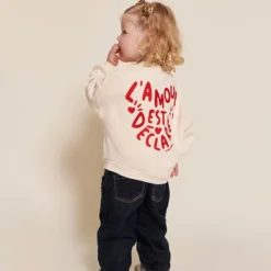 émoi émoi Sweat L'Amour est Déclaré Crème Rouge - 4 Ans