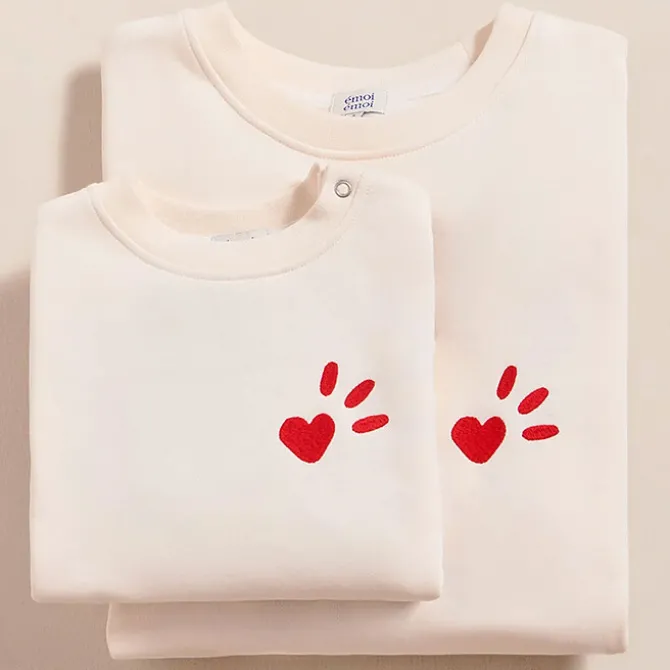 émoi émoi Sweat L'Amour est Déclaré Crème Rouge - 4 Ans