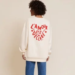 émoi émoi Sweat L'Amour est Déclaré Crème Rouge - XL