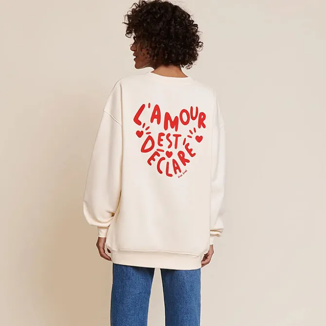 émoi émoi Sweat L'Amour est Déclaré Crème Rouge - XL