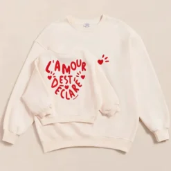 émoi émoi Sweat L'Amour est Déclaré Crème Rouge - XL