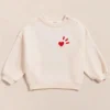 émoi émoi Sweat L'Amour est Déclaré Crème Rouge - 2 Ans