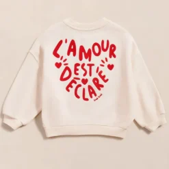 émoi émoi Sweat L'Amour est Déclaré Crème Rouge - 2 Ans