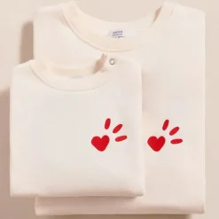 émoi émoi Sweat L'Amour est Déclaré Crème Rouge - M