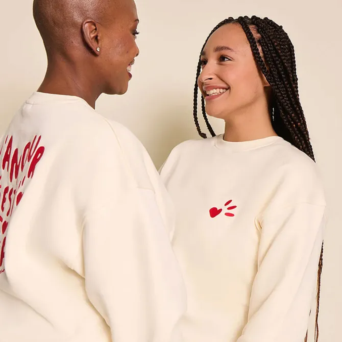 émoi émoi Sweat L'Amour est Déclaré Crème Rouge - M