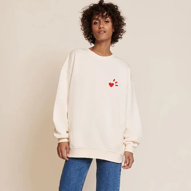 émoi émoi Sweat L'Amour est Déclaré Crème Rouge - M