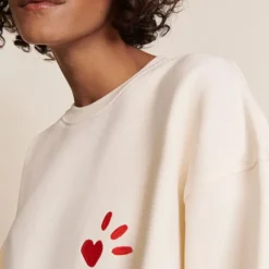 émoi émoi Sweat L'Amour est Déclaré Crème Rouge - S