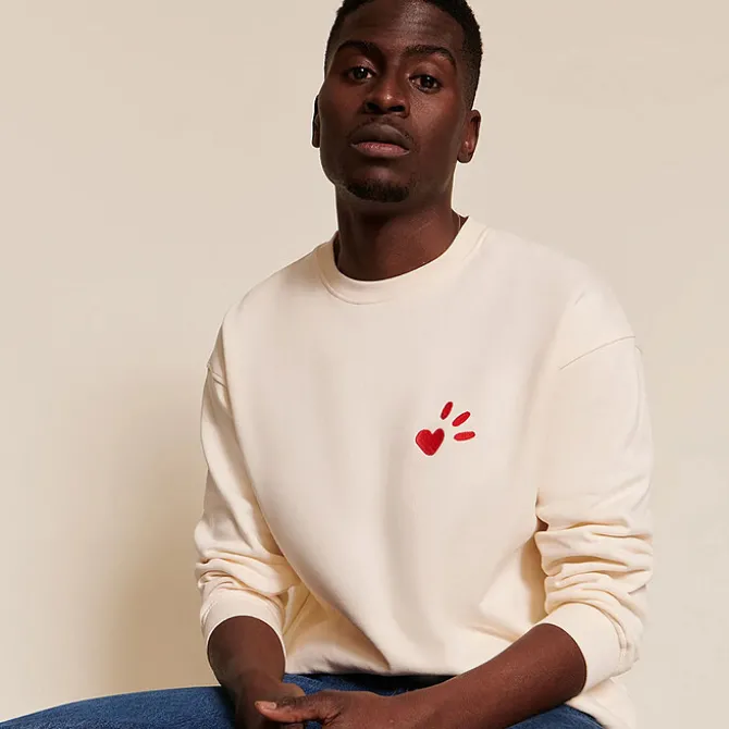 émoi émoi Sweat L'Amour est Déclaré Crème Rouge - S