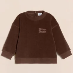 émoi émoi Sweat Polaire Recyclée We Are Family Chocolat - 4 Ans