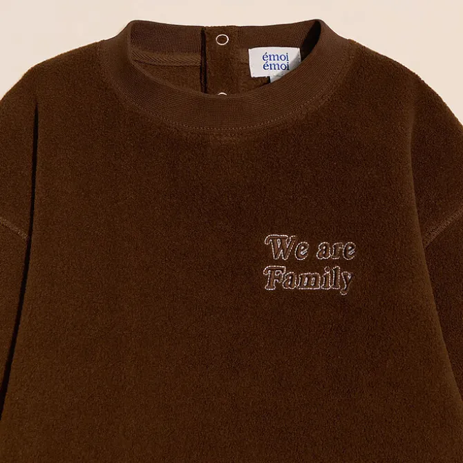 émoi émoi Sweat Polaire Recyclée We Are Family Chocolat - 2 Ans