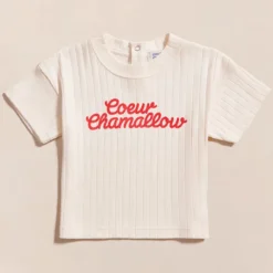 émoi émoi T-shirt Coeur Chamallow Crème - 2 Ans