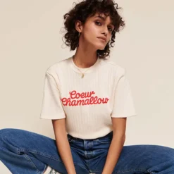 émoi émoi T-shirt Coeur Chamallow Crème - XL