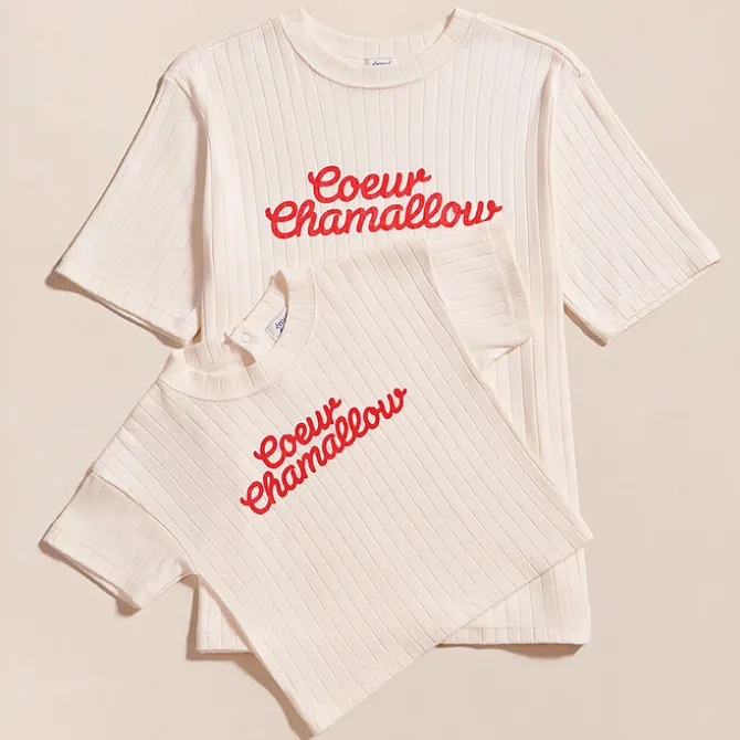 émoi émoi T-shirt Coeur Chamallow Crème - L