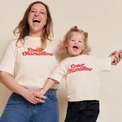 émoi émoi T-shirt Coeur Chamallow Crème - L