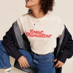émoi émoi T-shirt Coeur Chamallow Crème - S