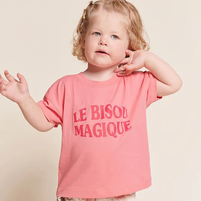 émoi émoi T-shirt Le Bisou Magique Framboise - 2 Ans