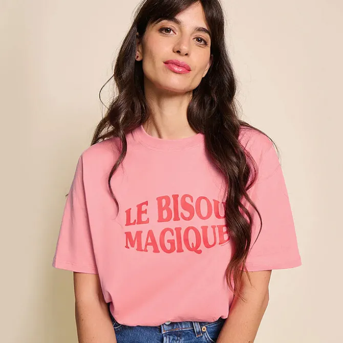 émoi émoi T-shirt Le Bisou Magique Framboise - XL