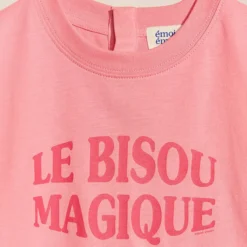 émoi émoi T-shirt Le Bisou Magique Framboise - 6 Mois