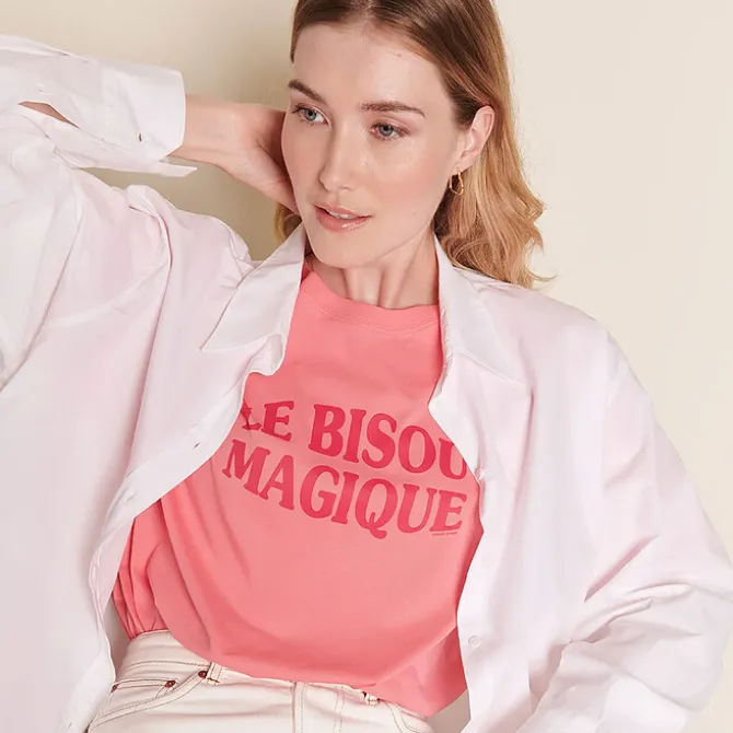 émoi émoi T-shirt Le Bisou Magique Framboise - M