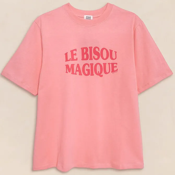 émoi émoi T-shirt Le Bisou Magique Framboise - S