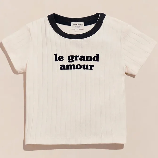 émoi émoi T-shirt Le Grand Amour Crème - 12 Mois