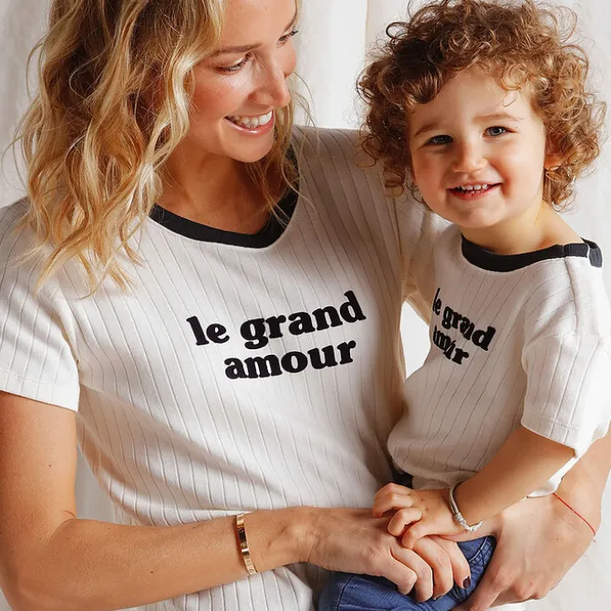 émoi émoi T-shirt Le Grand Amour Crème - 12 Mois