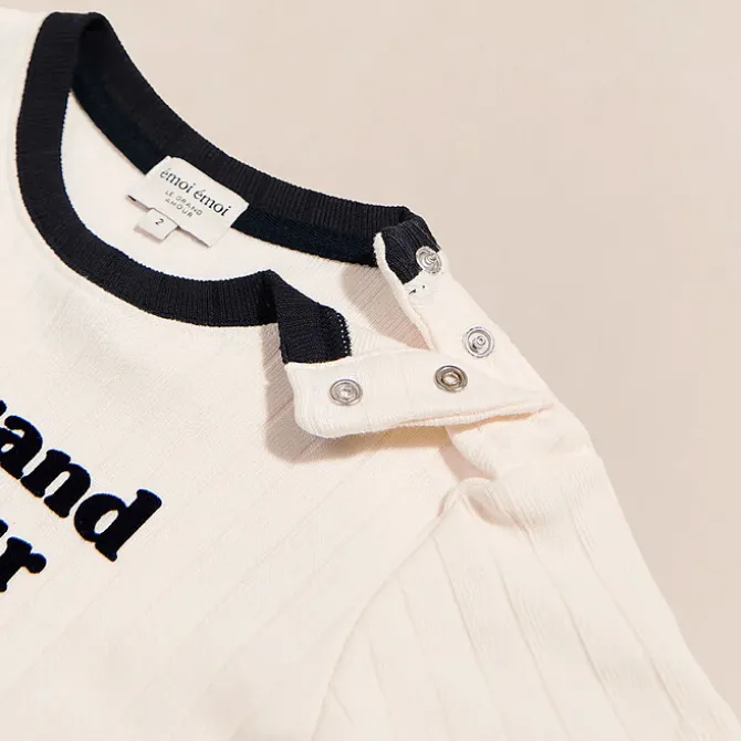émoi émoi T-shirt Le Grand Amour Crème - 6 Mois