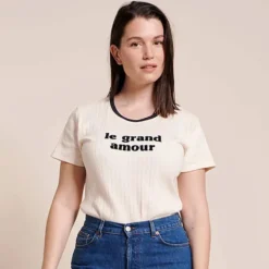 émoi émoi T-shirt Le Grand Amour Crème - S
