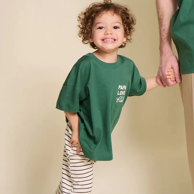 émoi émoi T-shirt Papa Love Club Spinach - 2 Ans