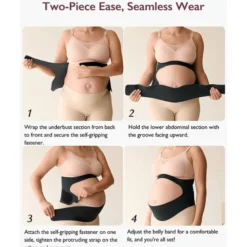 Momcozy Ceinture de Grossesse Noir - XL